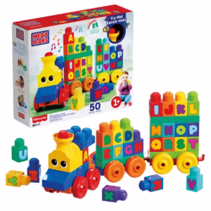 MEGA BLOKS - Tren de Bloques de Construcción con Música + 50pzas