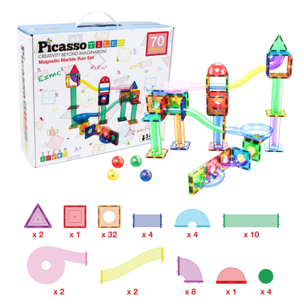 PICASSO TILES - Set de Construcción Magnético Multicolor + 70pzas