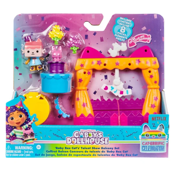 LA CASA DE GABBY - Set de Juego Balcón de Espectáculo de Talentos de Baby Box Cat