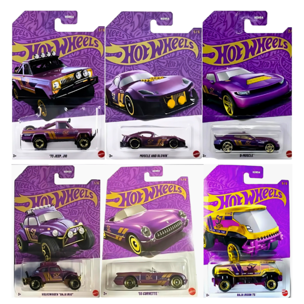 HOT WHEELS Pearl & Chrome 1:64 - Set Completo del 57 aniversario