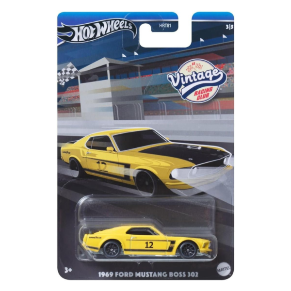 HOT WHEELS Vintage 1:64 - Racing Club FORD MUSTANG BOSS 302 Yellow 1969