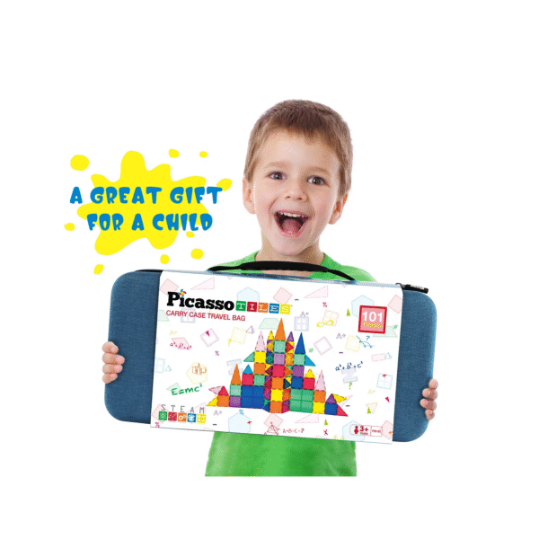 PICASSO TILES - Set de Bloques de Construcción Magnéticos Con Estuche de Viaje + 101pzas - Imagen 6