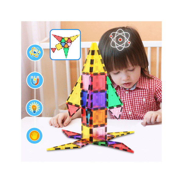 PICASSO TILES - Set de Bloques de Construcción Magnéticos Con Estuche de Viaje + 101pzas - Imagen 5