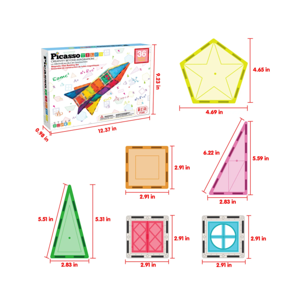 PICASSO TILES - COHETE Set de Bloques de Construcción Magnéticos + 36pzas - Imagen 6