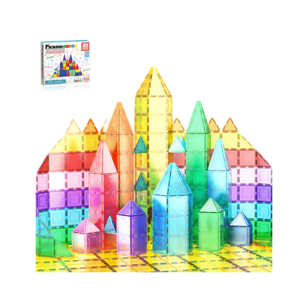 PICASSO TILES - Set de Bloques de Construcción Magnéticos + 61pzas
