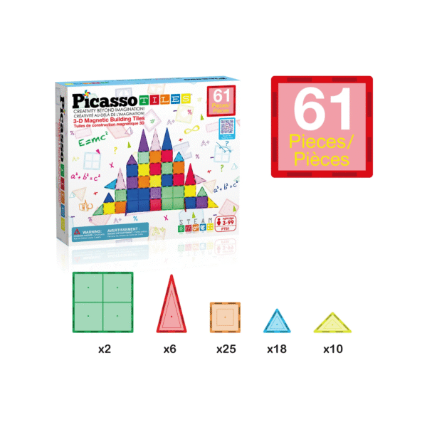 PICASSO TILES - Set de Bloques de Construcción Magnéticos + 61pzas - Imagen 2