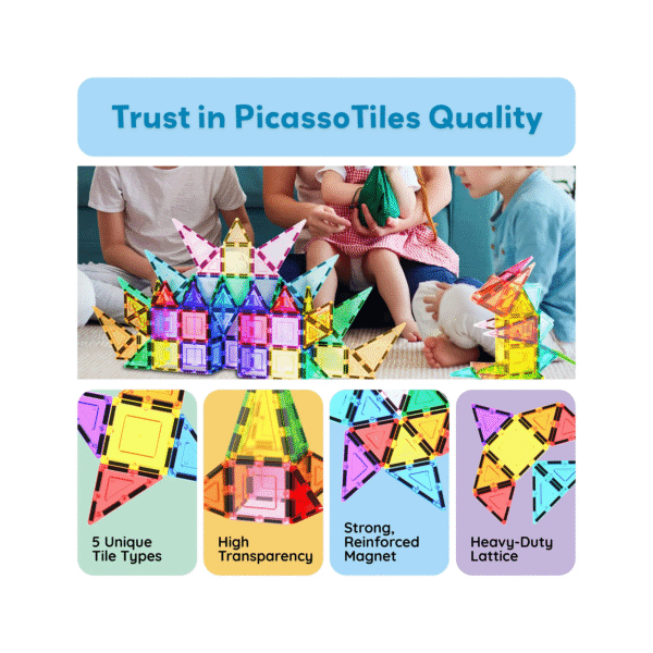 PICASSO TILES - Set de Bloques de Construcción Magnéticos + 61pzas - Imagen 3