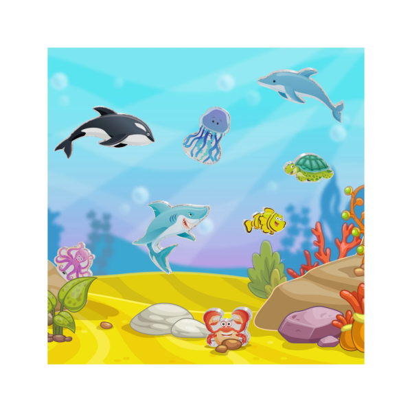 PICASSO TILES Action Figures - ANIMALES MARINOS Figuras Magnéticas + 8pzas - Imagen 6