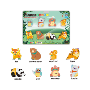 PICASSO TILES Action Figures - ANIMALES DEL BOSQUE Figuras Magnéticas + 8pzas
