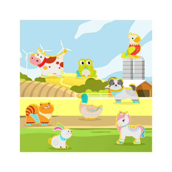 PICASSO TILES Action Figures - ANIMALES DE GRANJA Figuras Magnéticas + 8pzas - Imagen 5