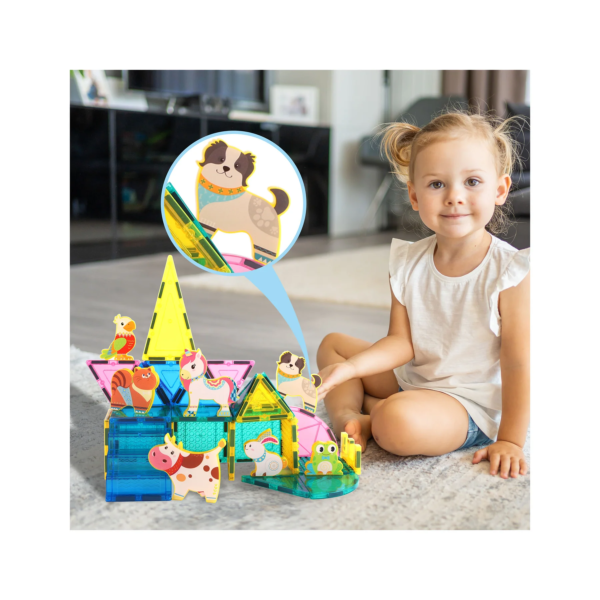 PICASSO TILES Action Figures - ANIMALES DE GRANJA Figuras Magnéticas + 8pzas - Imagen 4