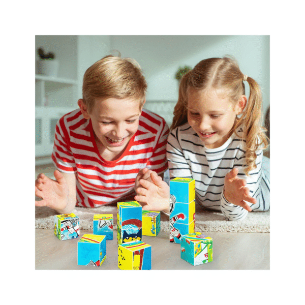 PICASSO TILES Cubes - PETE EL GATO Cubos de Construcción Magnéticos + 12pzas - Imagen 2