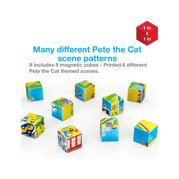 PICASSO TILES Cubes - PETE EL GATO Cubos de Construcción Magnéticos + 12pzas - Imagen 6