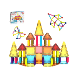 PICASSO TILES - Set de Bloques & Postes de Construcción Magnéticos + 82pzas
