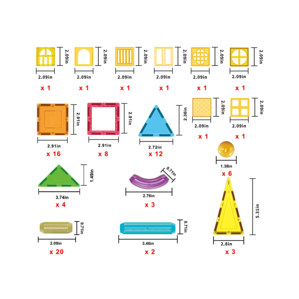 PICASSO TILES - Set de Bloques & Postes de Construcción Magnéticos + 82pzas - Imagen 2
