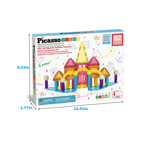 PICASSO TILES - Set de Bloques & Postes de Construcción Magnéticos + 82pzas - Imagen 7