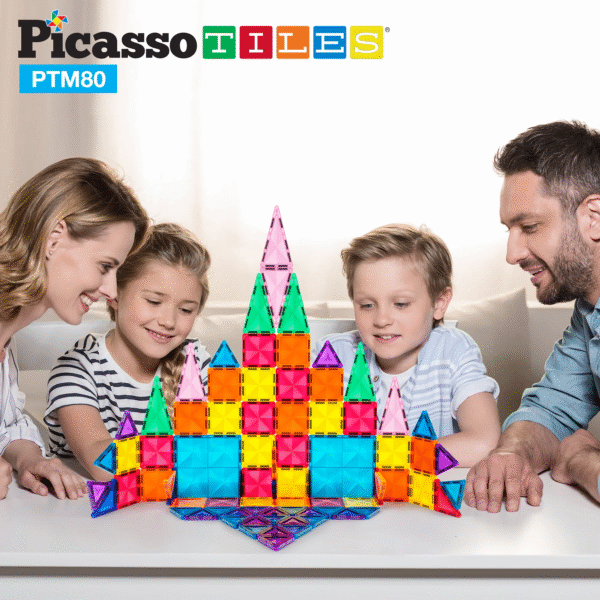 PICASSO TILES Diamond - Set de Bloques de Construcción Magnéticos Mini Tile + 80pzas - Imagen 8