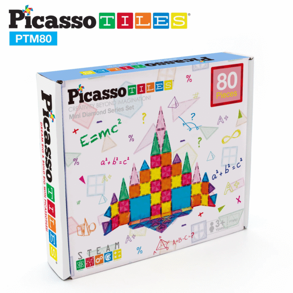 PICASSO TILES Diamond - Set de Bloques de Construcción Magnéticos Mini Tile + 80pzas - Imagen 3