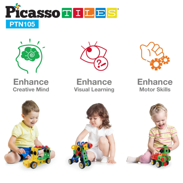PICASSO TILES Ingeniería - Set de Construcción & Taladro Electrónico + 115pzas - Imagen 6