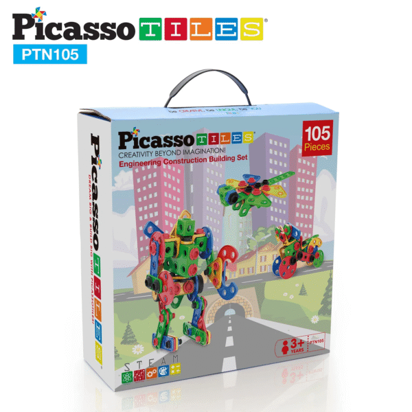 PICASSO TILES Ingeniería - Set de Construcción & Taladro Electrónico + 115pzas - Imagen 2