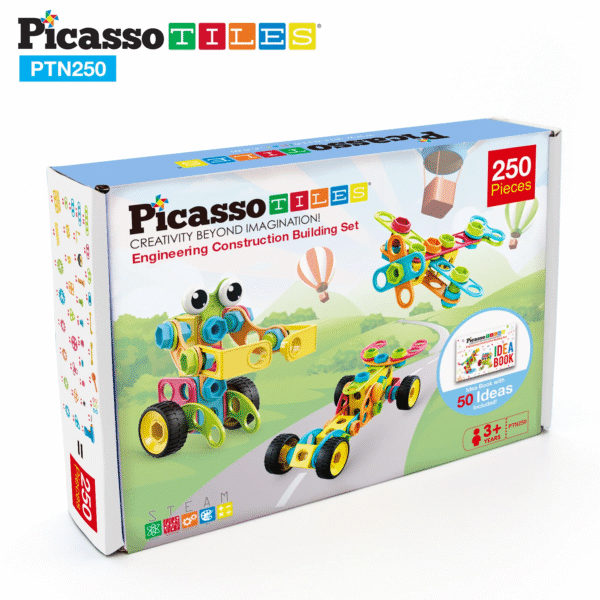 PICASSO TILES Ingeniería - Set de Construcción & Taladro Electrónico + 250pzas - Imagen 9