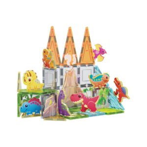 PICASSO TILES Dino World - DINOSAURIOS & Bloques de Construcción Magnéticos + 38pzas