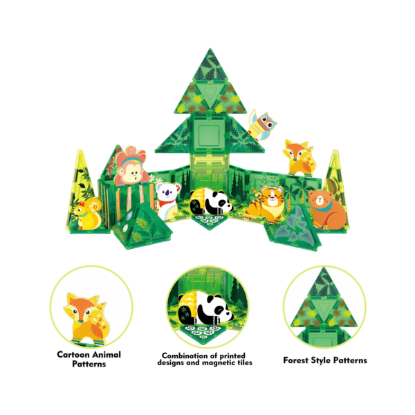 PICASSO TILES - ANIMALES del BOSQUE & Bloques de Construcción Magnéticos + 56pzas - Imagen 7