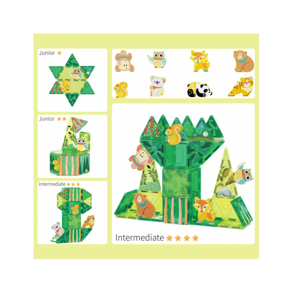 PICASSO TILES - ANIMALES del BOSQUE & Bloques de Construcción Magnéticos + 56pzas - Imagen 5