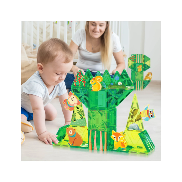 PICASSO TILES - ANIMALES del BOSQUE & Bloques de Construcción Magnéticos + 56pzas - Imagen 4