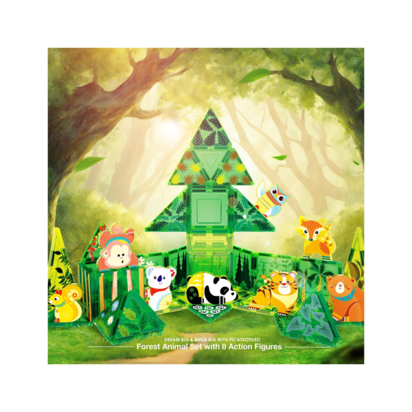 PICASSO TILES - ANIMALES del BOSQUE & Bloques de Construcción Magnéticos + 56pzas - Imagen 3