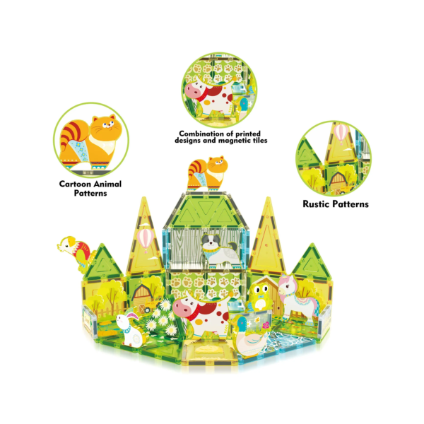 PICASSO TILES - ANIMALES de GRANJA & Bloques de Construcción Magnéticos + 52pzas - Imagen 6