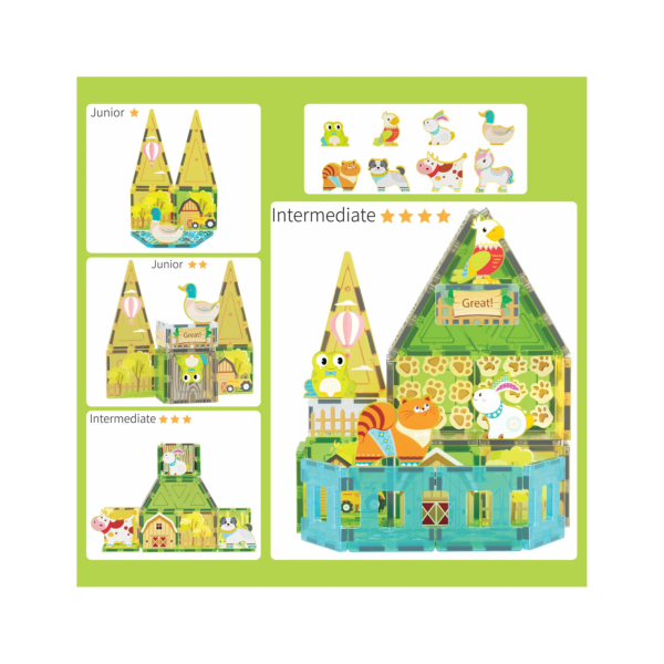 PICASSO TILES - ANIMALES de GRANJA & Bloques de Construcción Magnéticos + 52pzas - Imagen 4