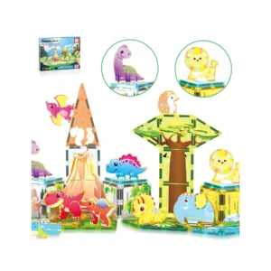 PICASSO TILES - DINOSAURIOS Safari & Bloques Magnéticos de Construcción + 52pzas