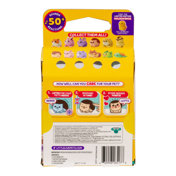 LITTLE LIVE PETS Needees - DANDEE DUCK Mascota Interactiva + 50 Sonidos & Reacciones - Imagen 5
