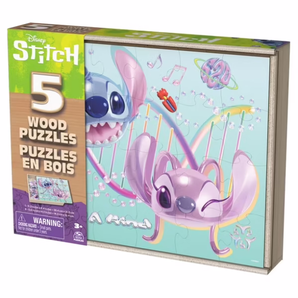 STITCH Juegos de Mesa - Rompecabezas de Madera 5 en 1 - Imagen 4
