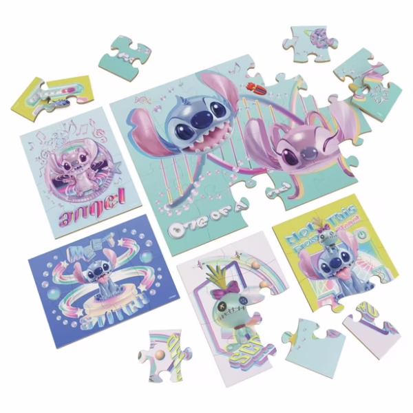 STITCH Juegos de Mesa - Rompecabezas de Madera 5 en 1 - Imagen 3