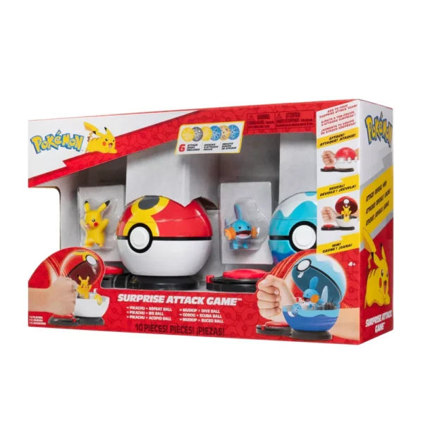 POKÉMON Juegos de Mesa - Surprise Attack Game PIKACHU Vs MUDKIP - Imagen 2
