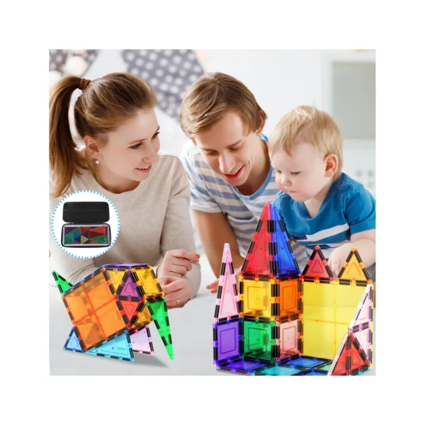 PICASSO TILES - Set de Bloques de Construcción Magnéticos & Estuche de Viaje Impermeable + 101pzas - Imagen 3