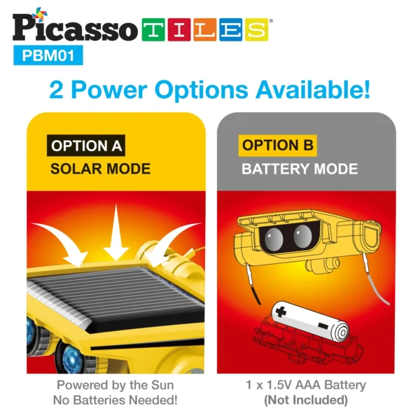 PICASSO TILES Science - Set de Construcción ROBOT SOLAR 12 en 1 - Imagen 4