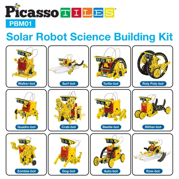 PICASSO TILES Science - Set de Construcción ROBOT SOLAR 12 en 1 - Imagen 3