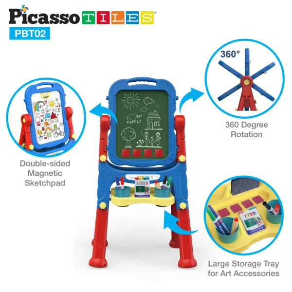 PICASSO TILES - Pizarra 2 en 1 Magnética + Caballete & Accesorios - Imagen 7