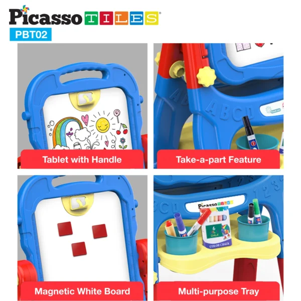 PICASSO TILES - Pizarra 2 en 1 Magnética + Caballete & Accesorios - Imagen 6