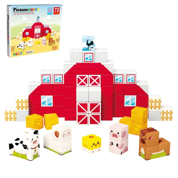 PICASSO TILES Cubes - GRANJA Cubos de Construcción Magnéticos + 72pzas