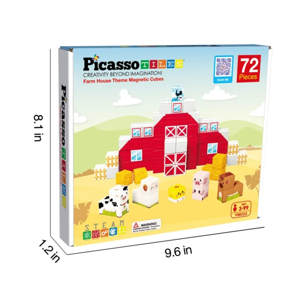PICASSO TILES Cubes - GRANJA Cubos de Construcción Magnéticos + 72pzas - Imagen 3