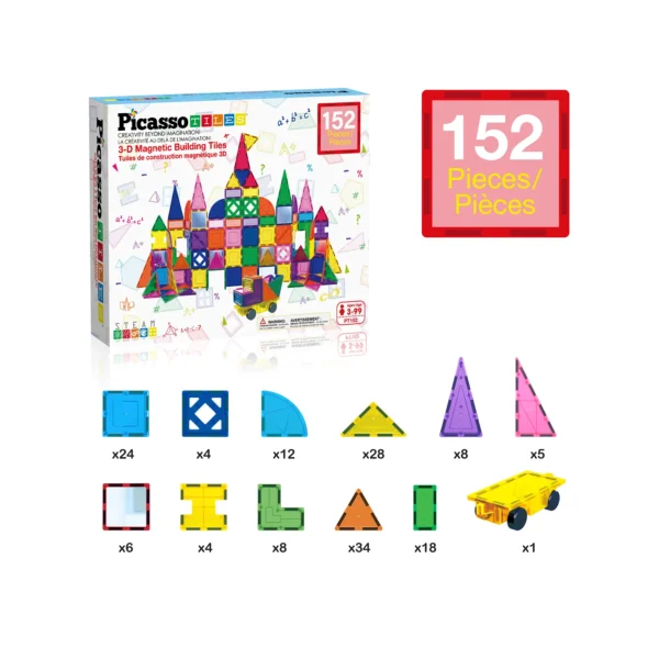 PICASSO TILES - Set de Bloques de Construcción Magnéticos con Espejos + 152pzas - Imagen 5