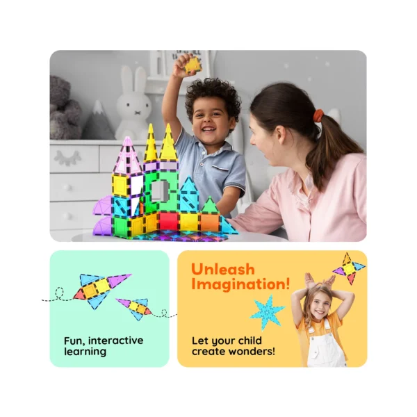 PICASSO TILES - Set de Bloques de Construcción Magnéticos con Espejos + 152pzas - Imagen 2