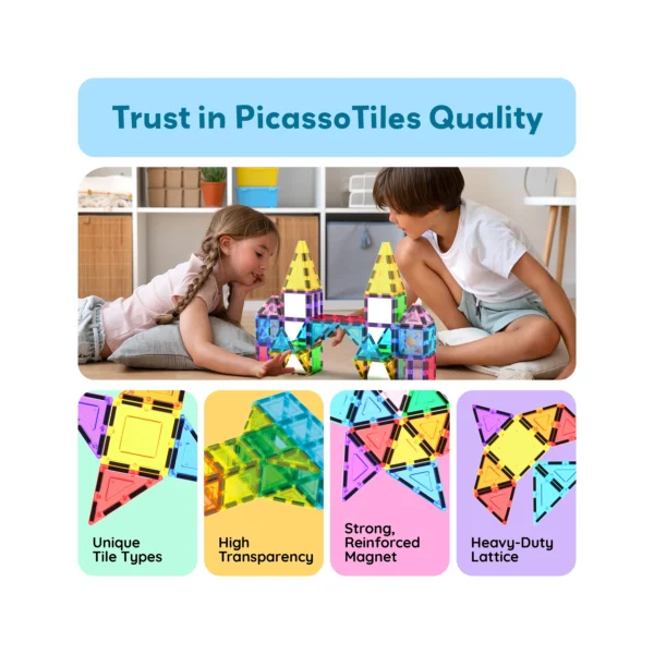 PICASSO TILES - Set de Bloques de Construcción Magnéticos con Espejos + 152pzas - Imagen 6