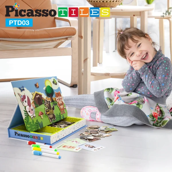 PICASSO TILES Mix & Match - Set de Juego Magnético Mezcla & Combina + 112pzas - Imagen 9