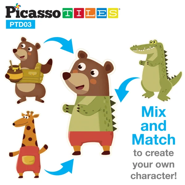 PICASSO TILES Mix & Match - Set de Juego Magnético Mezcla & Combina + 112pzas - Imagen 5