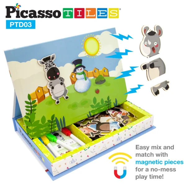 PICASSO TILES Mix & Match - Set de Juego Magnético Mezcla & Combina + 112pzas - Imagen 4